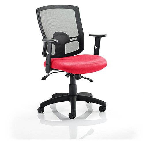 Portland II Mesh Back Task Operator Office Chair II Cherry Red
