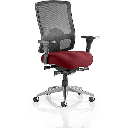 Regent High Mesh Back Task Operator Office Chair Chilli Red