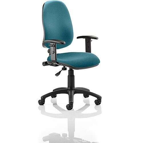 Eclipse I Task Operator Office Chair With Height Adjustable Arms Kingfisher Green - Weight Capacity: 120kg - Usage: 8 hours a day