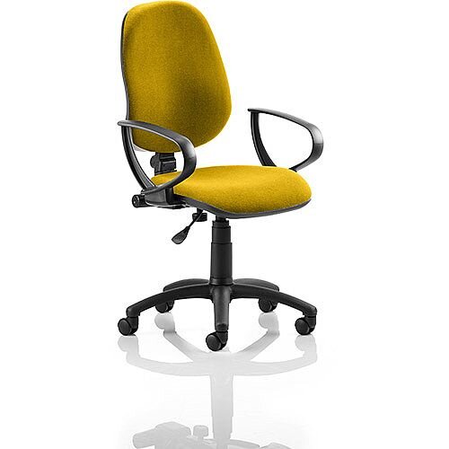 Eclipse I Task Operator Office Chair With Fixed Loop Arms Sunset Yellow - Weight Capacity: 120kg - Usage: 8 hours a day