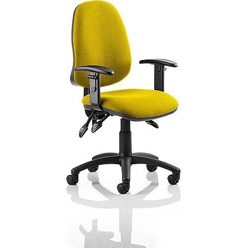 Eclipse III Lever Task Operator Office Chair With Height Adjustable Arms In Sunset Yellow