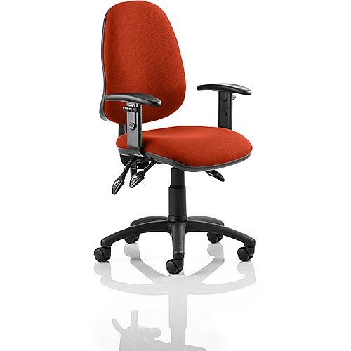 Eclipse III Lever Task Operator Office Chair With Height Adjustable Arms In Pimento Rustic Orange Eclipse III Lever Task Operator Office Chair With Height Adjustable Arms In Pimento Rustic Orange