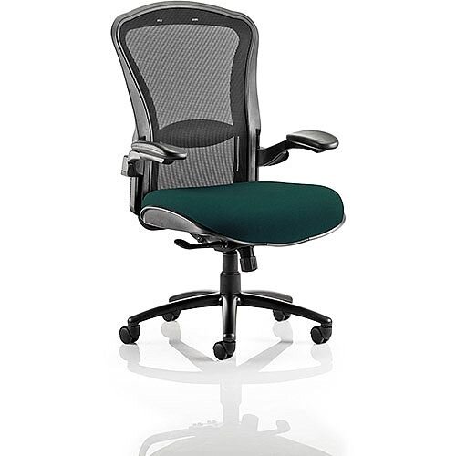 Houston Heavy Duty Task Operator Office Chair Black Mesh Back Kingfisher Green Seat - Weight Tolerance: 203kg