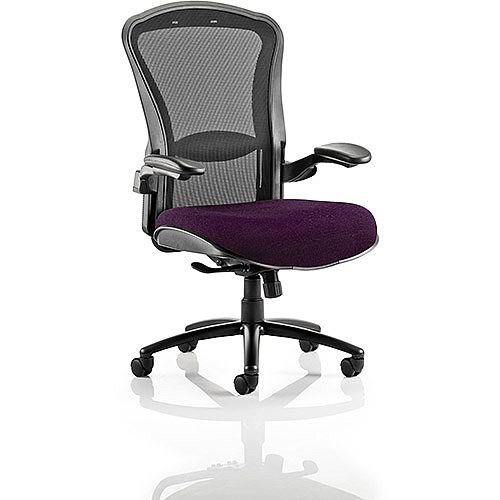 Houston Heavy Duty Task Operator Office Chair Black Mesh Back Purple Seat - Weight Tolerance: 203kg