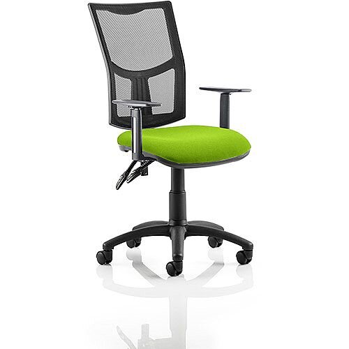 Eclipse II Lever Task Operator Office Chair With Height Adjustable Arms Mesh Back &Swizzle Green Seat Eclipse II Lever Task Operator Office Chair With Height Adjustable Arms Mesh Back &Swizzle Green Seat