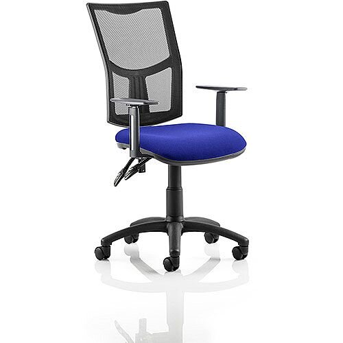 Eclipse II Lever Task Operator Office Chair With Height Adjustable Arms Mesh Back & Serene Blue Seat