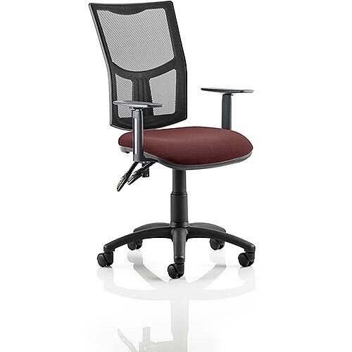 Eclipse II Lever Task Operator Office Chair With Height Adjustable Arms Mesh Back &Chilli Red Seat Eclipse II Lever Task Operator Office Chair With Height Adjustable Arms Mesh Back &Chilli Red Seat