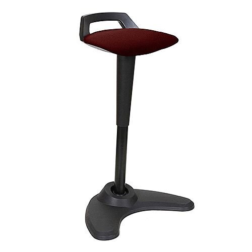 Spry Sit-Stand Stool Black Frame Fabric Seat Chilli Red