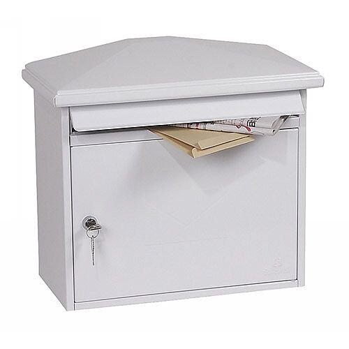 Phoenix Libro MB0115KW Front Loading Mail Box in White with Key Lock White Phoenix Libro MB0115KW Front Loading Mail Box in White with Key Lock White