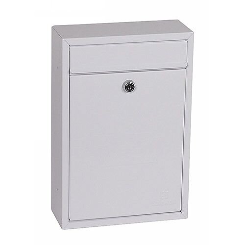 Phoenix Letra MB0116KW Front Loading Mail Box in White with Key Lock White Phoenix Letra MB0116KW Front Loading Mail Box in White with Key Lock White