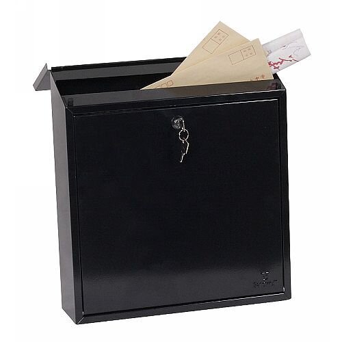 Phoenix Clasico MB0117KB Front Loading Mail Box in Black with Key Lock Black Phoenix Clasico MB0117KB Front Loading Mail Box in Black with Key Lock Black
