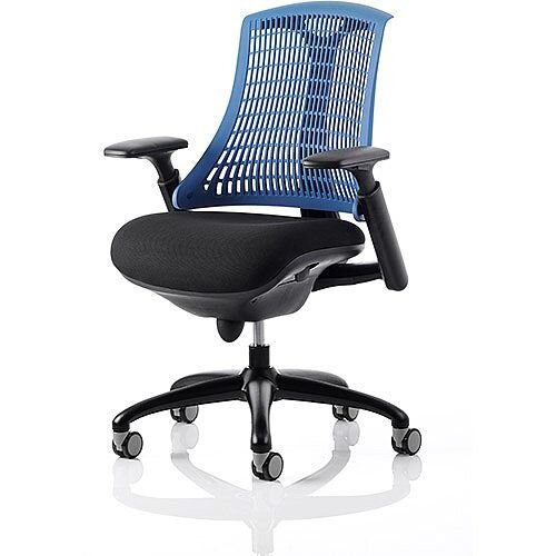 Flex Task Operator Office Chair Black Frame With Black Fabric Seat Blue Back With Arms Flex Task Operator Office Chair Black Frame With Black Fabric Seat Blue Back With Arms
