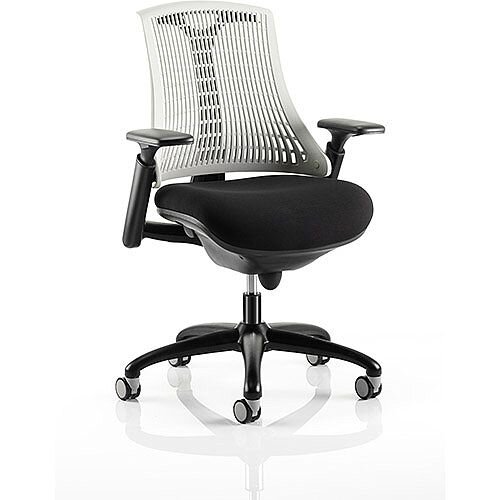 Flex Task Operator Office Chair Black Frame With Black Fabric Seat Moonstone White Back With Arms Flex Task Operator Office Chair Black Frame With Black Fabric Seat Moonstone White Back With Arms