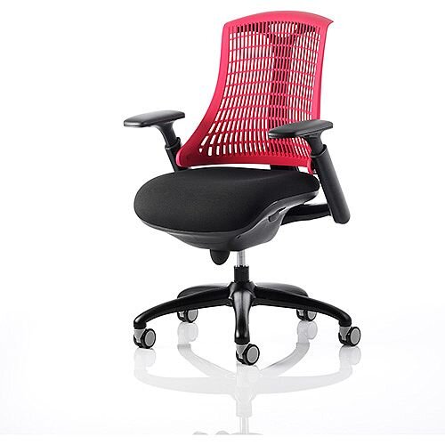 Flex Task Operator Office Chair Black Frame With Black Fabric Seat Red Back With Arms Flex Task Operator Office Chair Black Frame With Black Fabric Seat Red Back With Arms