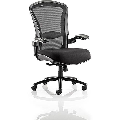 Houston Heavy Duty Task Operator Office Chair Mesh Back Black Fabric Seat With Arms Houston Heavy Duty Task Operator Office Chair Mesh Back Black Fabric Seat With Arms