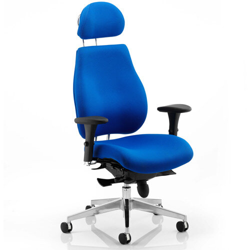 Chiro Plus Ergo Posture Office Chair Blue With Arms &Headrest Chiro Plus Ergo Posture Office Chair Blue With Arms &Headrest