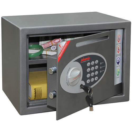 Phoenix Vela Deposit Home &Office SS0802ED Size 2 Security Safe with Electronic Lock Metalic Graphite 17L Phoenix Vela Deposit Home &Office SS0802ED Size 2 Security Safe with Electronic Lock Metalic Graphite 17L