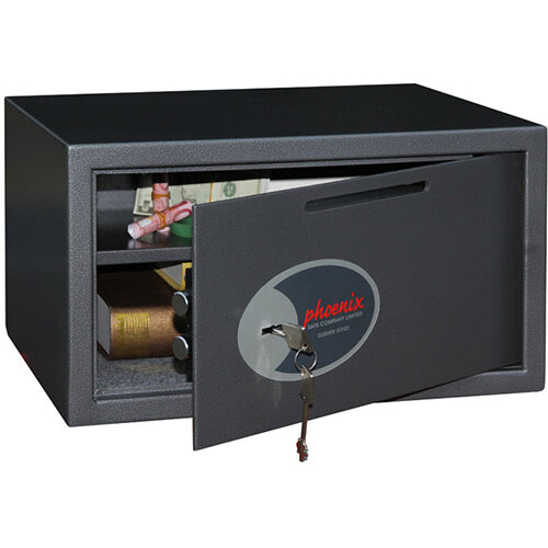 Phoenix Vela Deposit Home & Office SS0803KD Size 3 Security Safe with Key Lock Metalic Graphite 34L