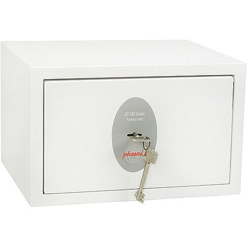 Phoenix Fortress SS1181K Size 1 S2 Security Safe with Key Lock White 7L