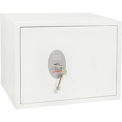 Phoenix Fortress SS1182K Size 2 S2 Security Safe with Key Lock White 24L Phoenix Fortress SS1182K Size 2 S2 Security Safe with Key Lock White 24L
