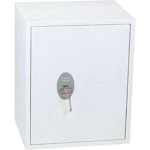 Phoenix Fortress SS1183K Size 3 S2 Security Safe with Key Lock White 42L