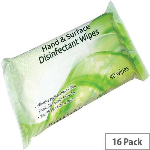EcoTech Hand and Surface Disinfectant Wipes (Pack of 16 x 40 Wipes) FPHSD40