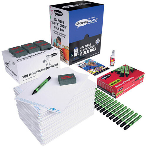 Show-me SUPERTOUGH Drywipe Board A4 Plain Pack of 302 B/SRP Show-me SUPERTOUGH Drywipe Board A4 Plain Pack of 302 B/SRP