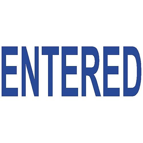 Colop Green Line Word Stamp ENTERED Blue C144836ENT