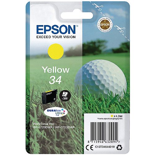 Epson 34 Yellow Singlepack DURABrite Ultra Ink (C13T34644010)