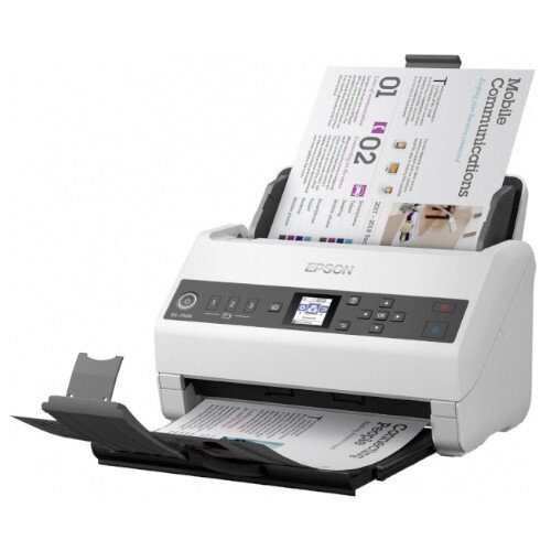 Epson WorkForce DS-730N A4 Sheetfed Network Scanner USB, Network - Duty Cycle 4,500 Pages, 40 PPM Scan Speed, 100 Sheets Feeder - Colour: White B11B259401By