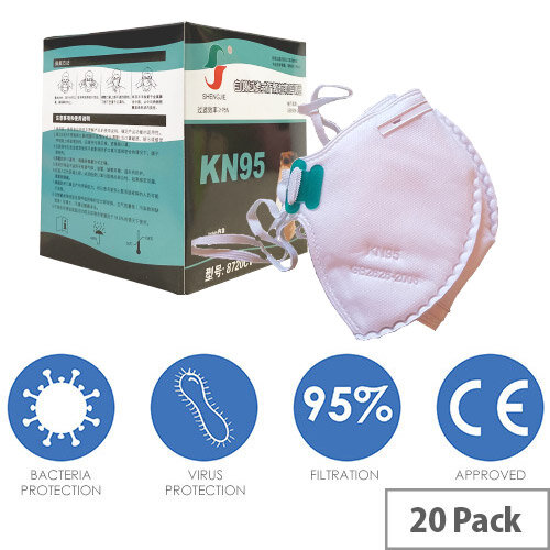 KN95 FFP2 Filter Respirator Face Mask (GB2626-2006) Pack of 20 KN95 FFP2 Filter Respirator Face Mask (GB2626-2006) Pack of 20