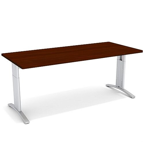 Flex R Height-Adjustable Rectangular Desk 1800x800x640-840mm Walnut