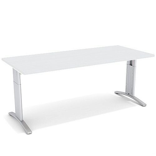 Flex R Height-Adjustable Rectangular Desk 1800x800x640-840mm White Flex R Height-Adjustable Rectangular Desk 1800x800x640-840mm White