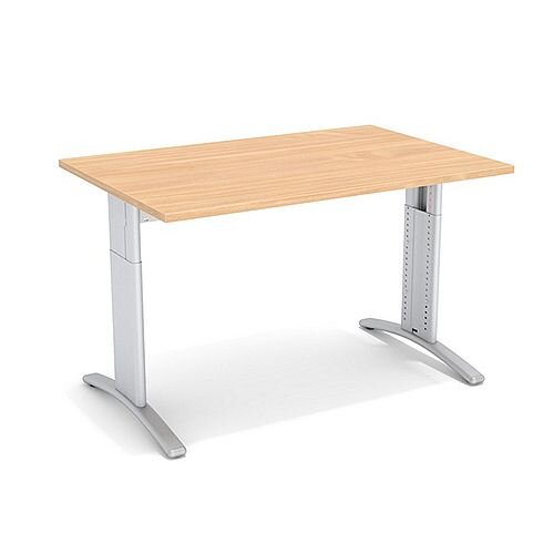 Flex R Height-Adjustable Rectangular Desk 1200x800x640-840mm Beech Flex R Height-Adjustable Rectangular Desk 1200x800x640-840mm Beech