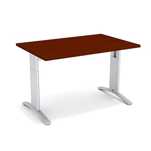 Flex R Height-Adjustable Rectangular Desk 1200x800x640-840mm Walnut Flex R Height-Adjustable Rectangular Desk 1200x800x640-840mm Walnut