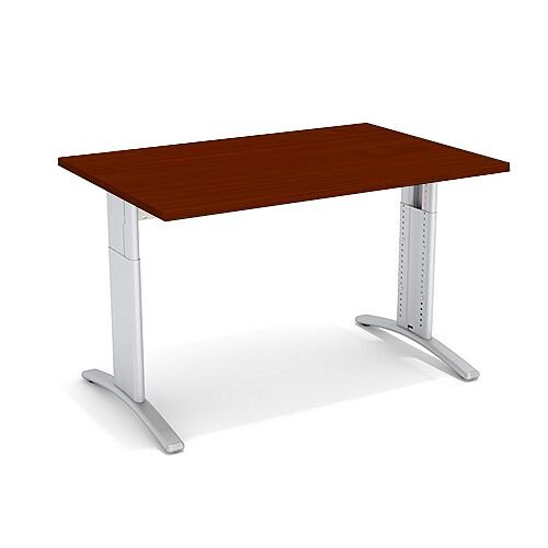 Flex R Height-Adjustable Rectangular Desk 1200x800x640-840mm Walnut