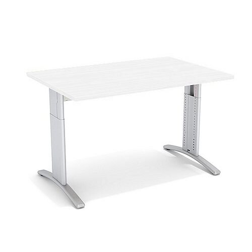 Flex R Height-Adjustable Rectangular Desk 1200x800x640-840mm White Flex R Height-Adjustable Rectangular Desk 1200x800x640-840mm White