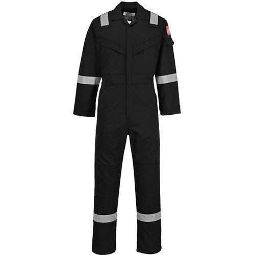 Portwest FR50 FR & Antistatic Coverall Black Medium (Regular Fit)
