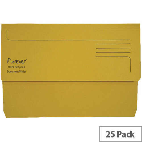 Guildhall Forever Bright Yellow Document Wallet Pack of 25 211/5003