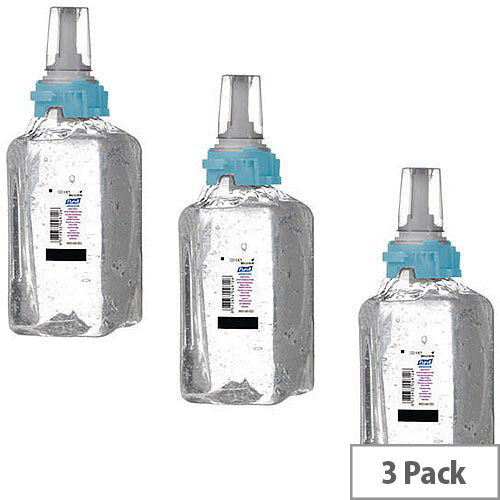 Gojo Purell Advanced Hand Sanitiser Hand Rub Gel Refill Cartridge ADX-12 1200ml (Pack of 3) 8803-03-EEU