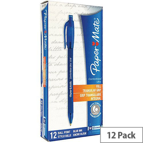 PaperMate Comfortmate Fresh Retractable Ball Point Pen Blue 12 Pack PaperMate Comfortmate Fresh Retractable Ball Point Pen Blue 12 Pack