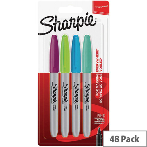 Sharpie 08 Permanent Marker Fun Fine Assorted Blister Pack of 4 1985859