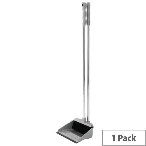 Addis Metallic Grey Long Handled Dustpan and Brush Set 501043