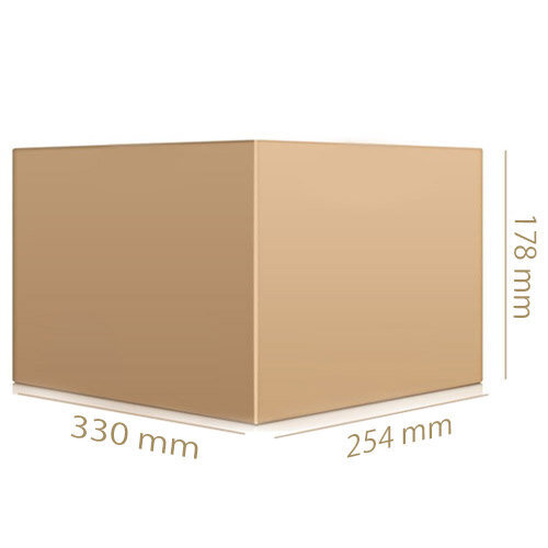 Single Wall Corrugated Packing Boxes, 330 x 254 x 178mm, Brown (Pack of 25, Ref SC-13) - Lightweight and Strong Packaging Boxes