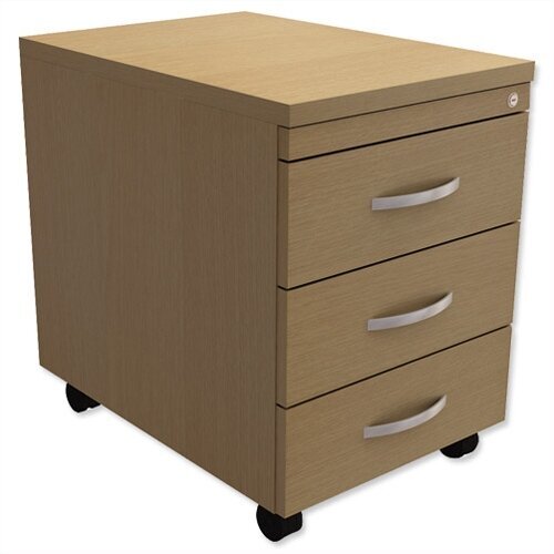 Mobile 3-Drawer Pedestal Urban Oak  - Universal Storage Can Be Used Alone Or Accompany The Switch, Komo or Ashford Ranges