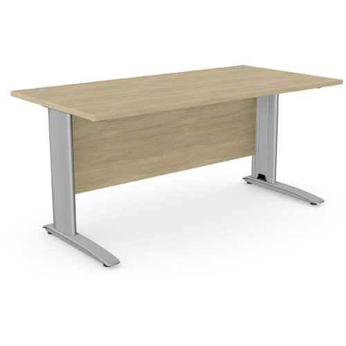 Cantilever Office Desk Rectangular With Silver Cable Managed Leg W1600xD800xH725mm Urban Oak Komo