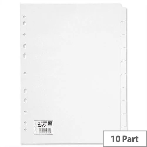 10 Part Subject Dividers A4 White 5 Star - Hunt Office Ireland