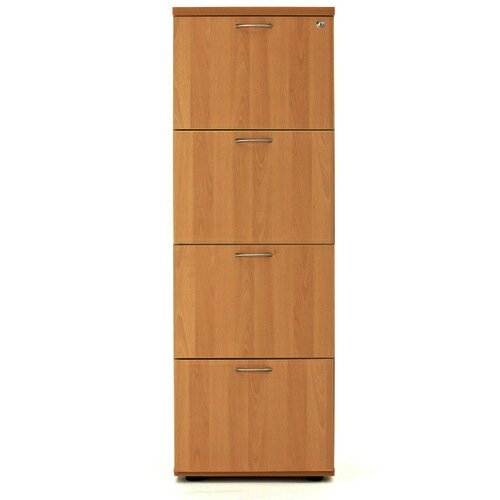 4 Drawer Wooden Filing Cabinet (600 Deep) Beech