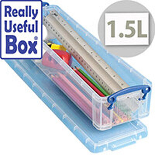 Really Useful Storage Box Plastic Lightweight Robust Stackable 1.5 Litre Clear 