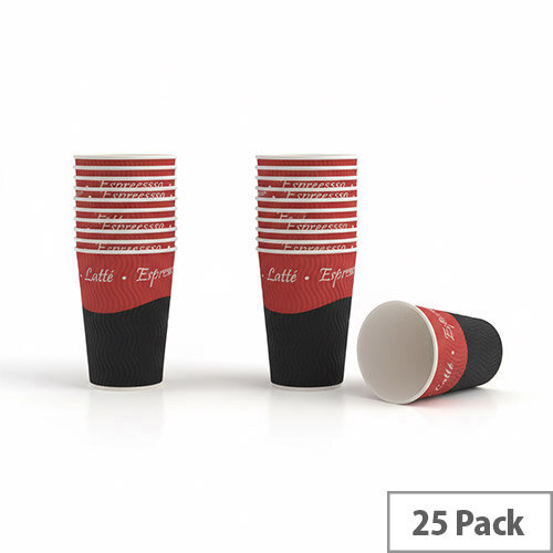Caterpack Ripple Disposable Hot Drinks Paper Cups 12oz/350ml Ref RY00750 [Pack of 25]
